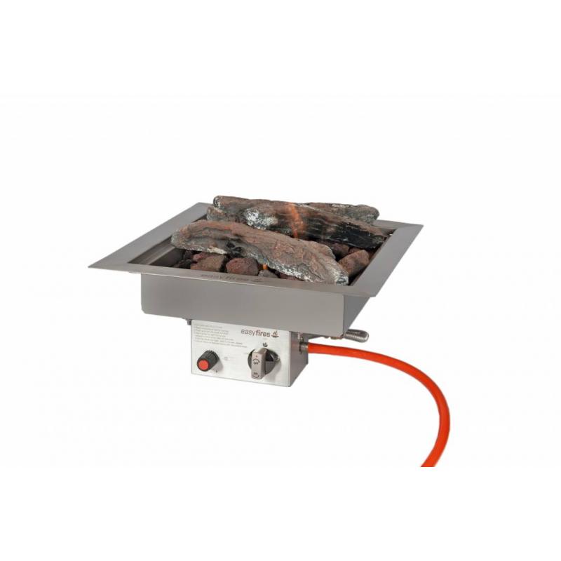 Easy Fires inbouwbrander vierkant 40x40x16,5cm.