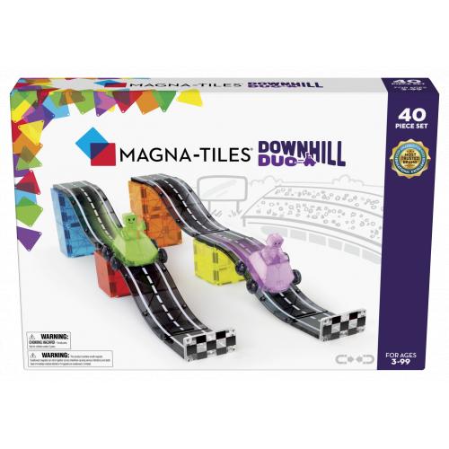 Magna-Tiles Downhill Duo 40-delige magnetische constructieset, het originele merk voor magnetisch speelgoed