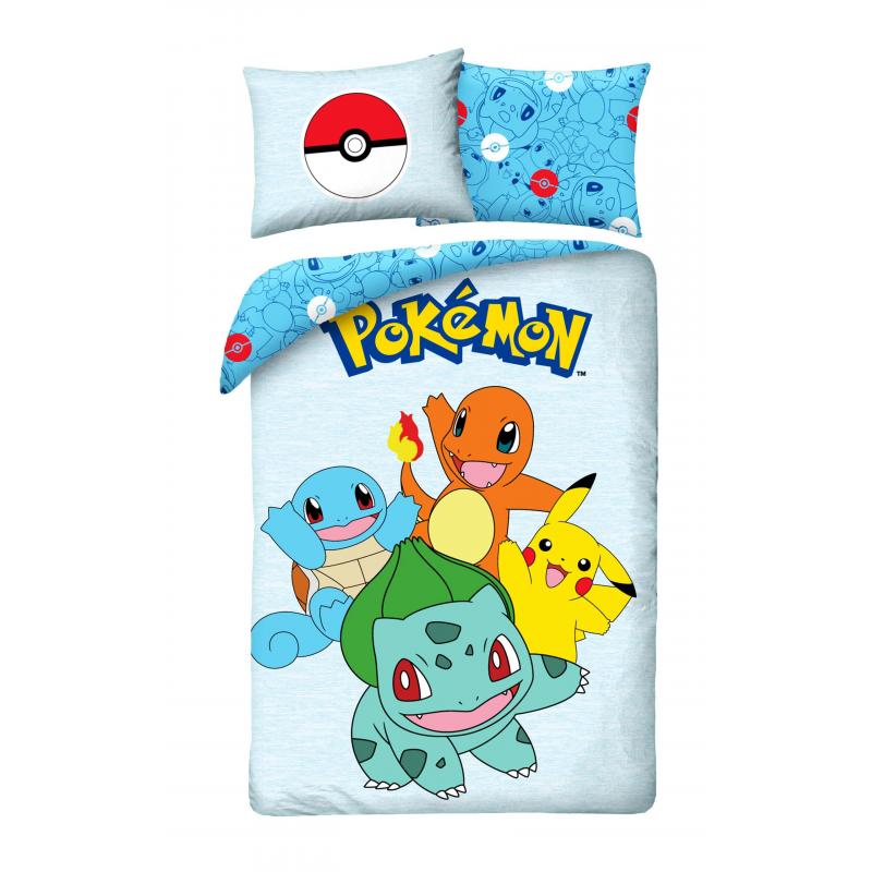 Pokémon Dekbedovertrek Starters 140 x 200 cm (70 x 90 cm)
