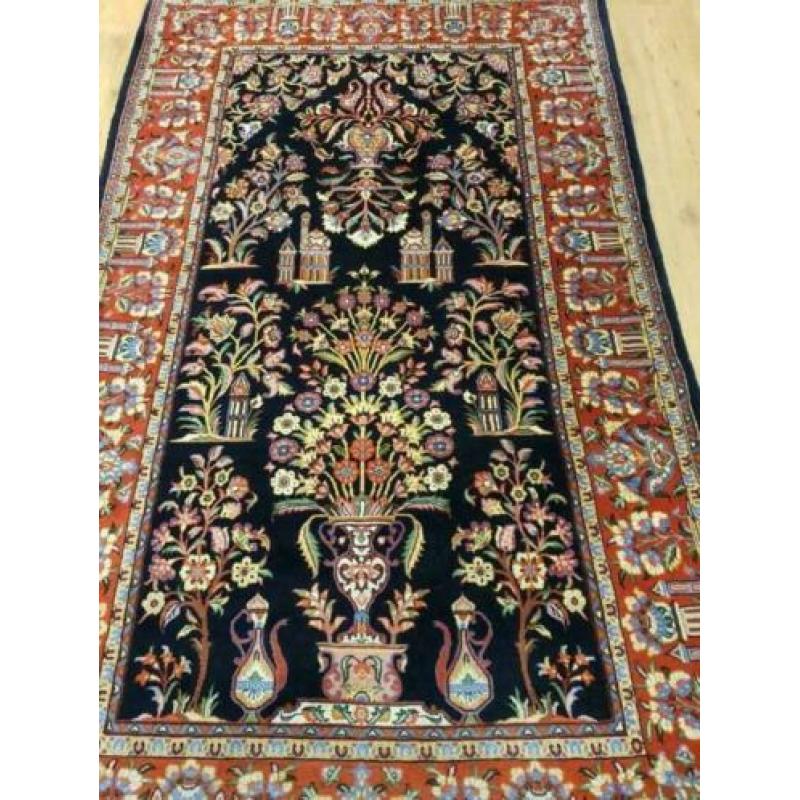 Vintage handgeknoopt perzisch tapijt Kashan 223x135
