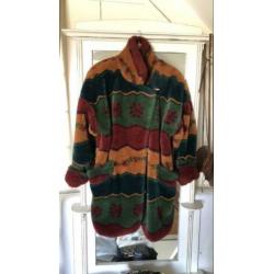 Fluffy teddy jas vintage houtje touwtje Skila