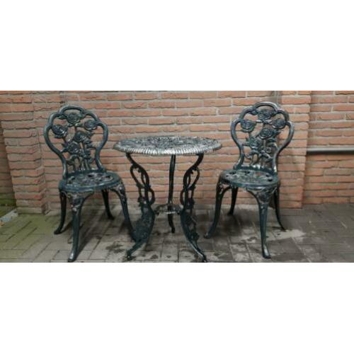 Bistro Set - metaal - tuintafel met twee tuinstoelen