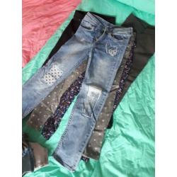Groot pakket meisjes spijkerbroeken broek legging 122