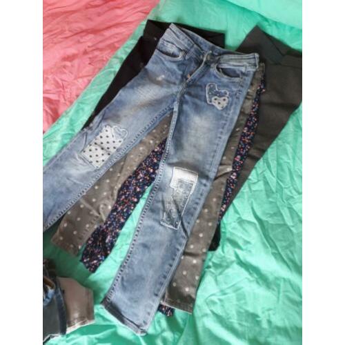 Groot pakket meisjes spijkerbroeken broek legging 122