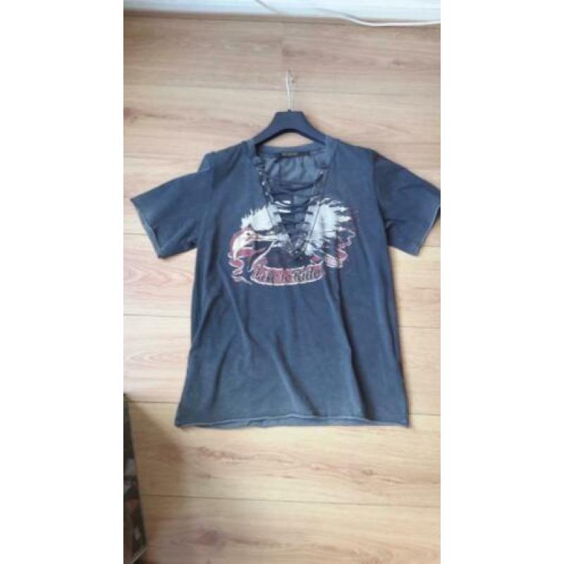 Rude Riders T-shirt Eagle vetersluiting Biker Motor maat S