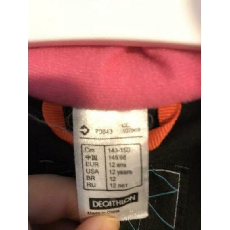 Snowboard skijas winterjas zwart roze 146 decathlon Wedze