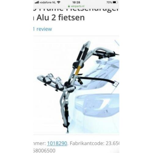 Fietsdrager merk peruzzo voor auto zonder trekhaak