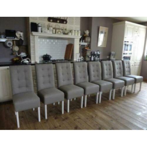 6 Landelijke eetkamerstoelen eettafel eetkamer stoelen taupe