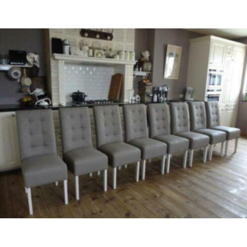 6 Landelijke eetkamerstoelen eettafel eetkamer stoelen taupe