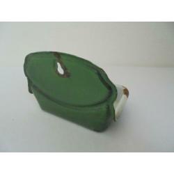 oud groen emaille zeepbakje