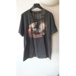 Rude Riders T-shirt Eagle vetersluiting Biker Motor maat S