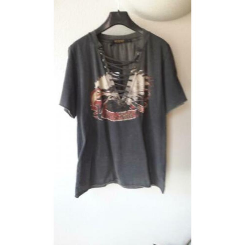 Rude Riders T-shirt Eagle vetersluiting Biker Motor maat S