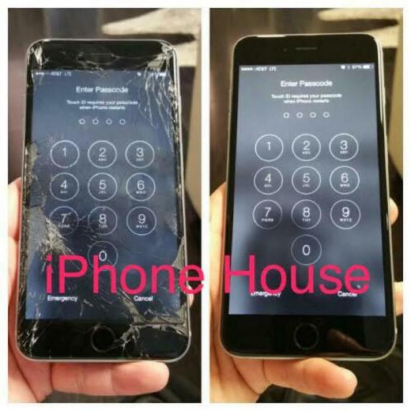 Actie! iPhone scherm/glas kapot reparatie X 8 7 6s 5s 6 plus