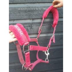 Roze halster met bontje