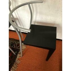 3x Kartel Dr Glob Philippe Starck zwart grijs stoelen