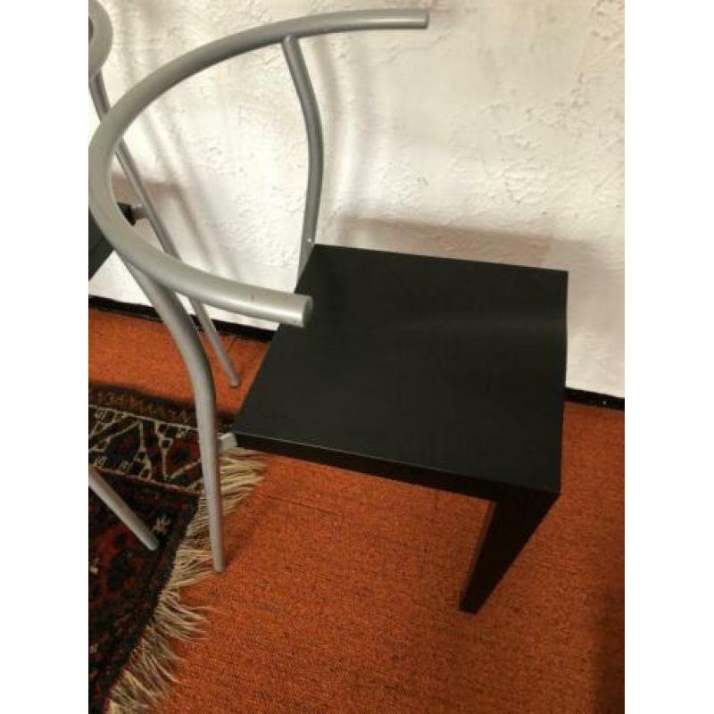 3x Kartel Dr Glob Philippe Starck zwart grijs stoelen