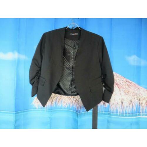 zwart blouse jasje gerimpelde mouwen mt xl FB Sisters