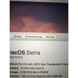 Macbook pro 2017 13’ 512SSD 8GB 3.1GHz Refurbished Applecare