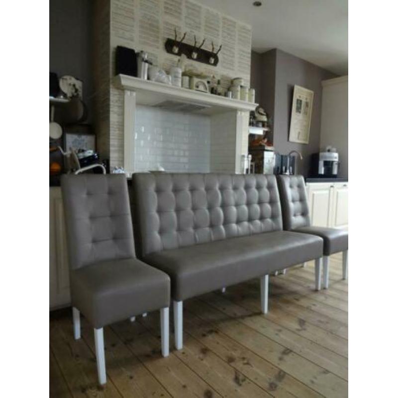 6 Landelijke eetkamerstoelen eettafel eetkamer stoelen taupe