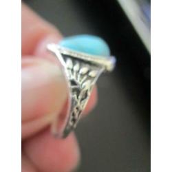 prachtige sterling zilveren ring boho 925 m turquoise steen
