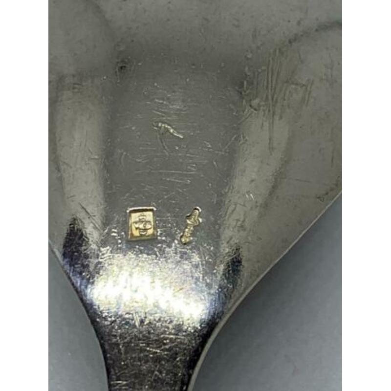 Dessertlepeltjes zilver 833/1000 puntfilet