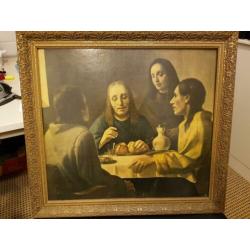 Jezus met de Emausgangers, ingelijst schilderij
