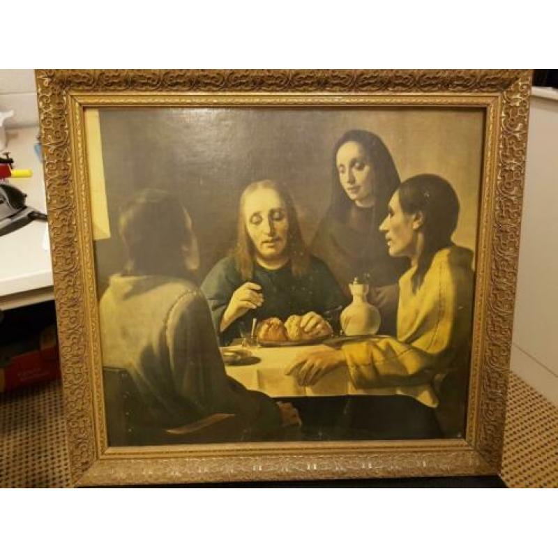 Jezus met de Emausgangers, ingelijst schilderij