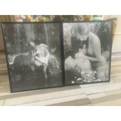 Romance zwart wit poster schilderijen romantiek 5 stuks