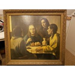 Jezus met de Emausgangers, ingelijst schilderij