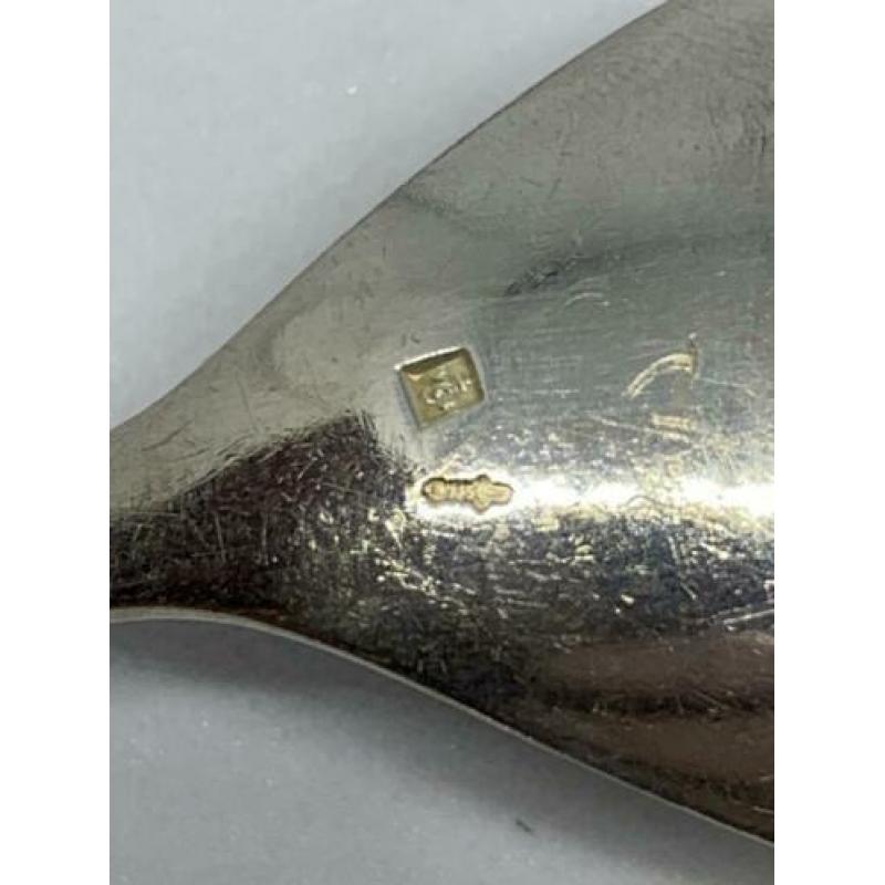Dessertlepeltjes zilver 833/1000 puntfilet