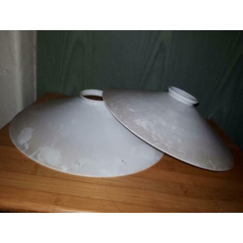 10 oude witte opaline kristallen lampenkappen