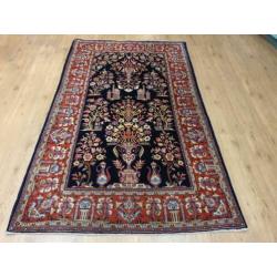 Vintage handgeknoopt perzisch tapijt Kashan 223x135