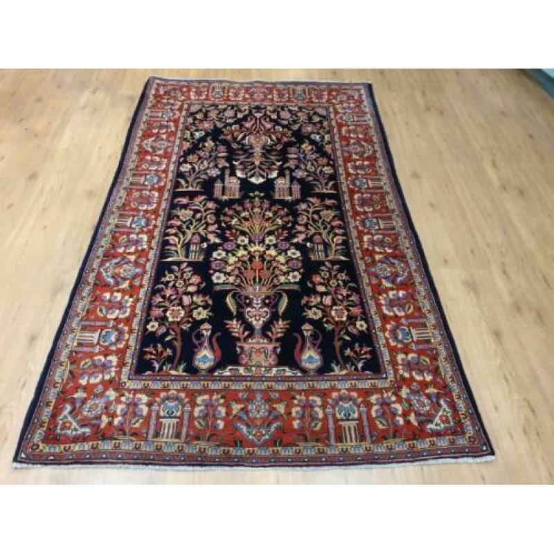 Vintage handgeknoopt perzisch tapijt Kashan 223x135
