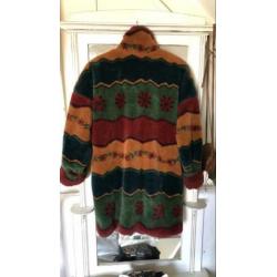 Fluffy teddy jas vintage houtje touwtje Skila