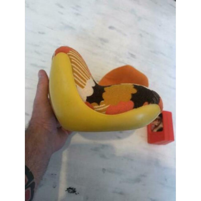 Vintage jaren 70 Mattel poppenhuis meubels bank stoel TV