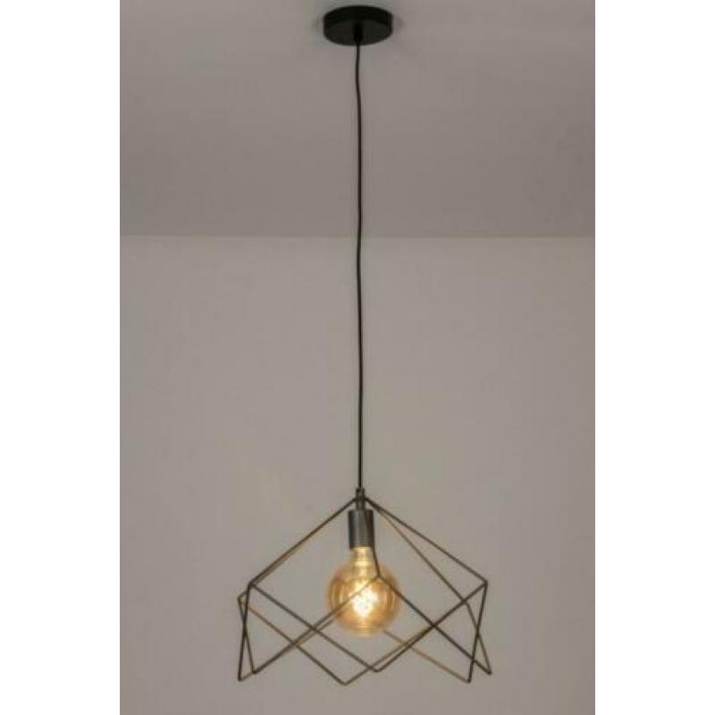hanglamp 44cm zwart salon tafel eettafel slaapkamer bed lamp