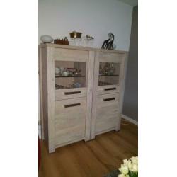 Vitrinekasten + tv kast