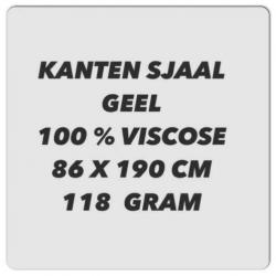 Sjaal - gele kanten sjaal - 86x190 cm