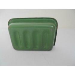 oud groen emaille zeepbakje
