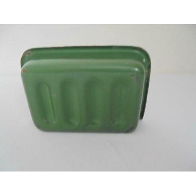 oud groen emaille zeepbakje