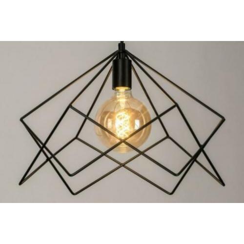 hanglamp 44cm zwart salon tafel eettafel slaapkamer bed lamp