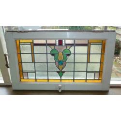 Glas in lood raam, 83 cm 48 cm.