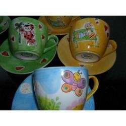 3 x 2 gezellige en leuke kop en schotel;