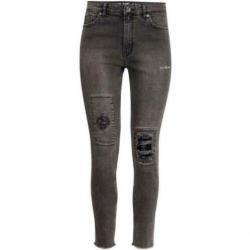 Skinny jeans met scheuren van de H&M in maat s