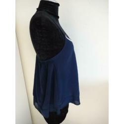 36/Leuke voile top met strass steentjes