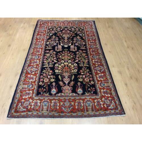 Vintage handgeknoopt perzisch tapijt Kashan 223x135