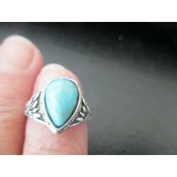 prachtige sterling zilveren ring boho 925 m turquoise steen