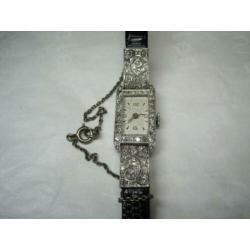 Antiek platina Art Deco horloge met diamanten
