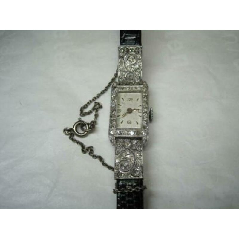 Antiek platina Art Deco horloge met diamanten
