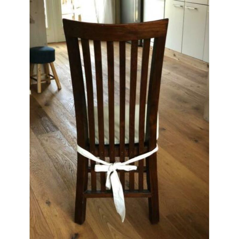 Eettafel stoelen hout landelijk klassiek Gratis kussentjes
